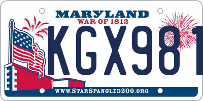 MD license plate KGX9811