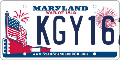 MD license plate KGY162