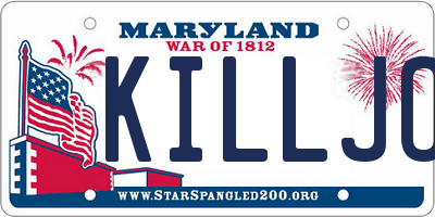 MD license plate KILLJOY