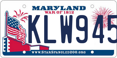 MD license plate KLW9452