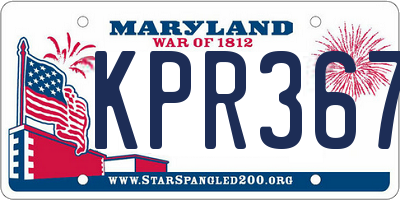 MD license plate KPR3671