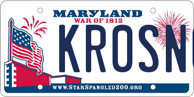 MD license plate KR0SN0