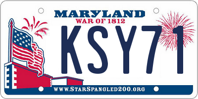 MD license plate KSY711