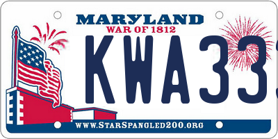 MD license plate KWA333