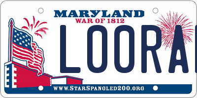 MD license plate L00RAH