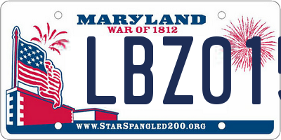 MD license plate LBZ015