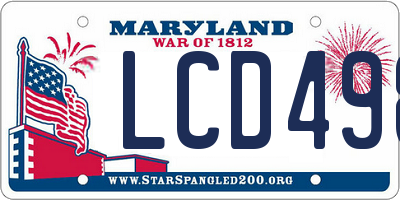 MD license plate LCD498