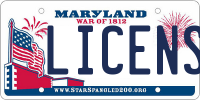 MD license plate LICENSE