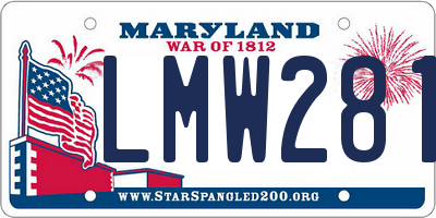 MD license plate LMW281F