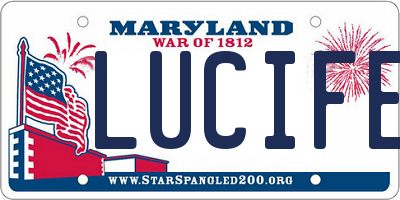 MD license plate LUCIFER