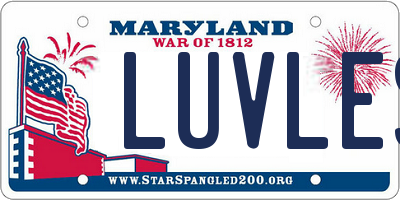 MD license plate LUVLES