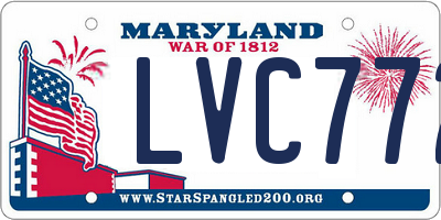 MD license plate LVC772