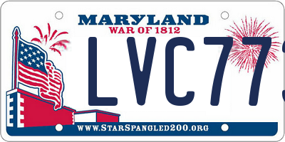 MD license plate LVC773
