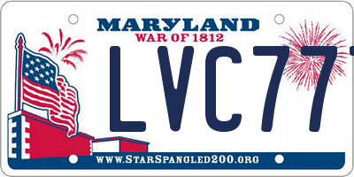 MD license plate LVC777