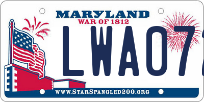 MD license plate LWA072