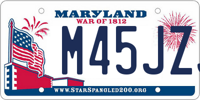 MD license plate M45JZJ