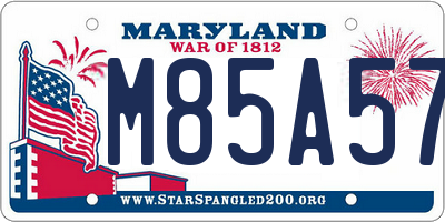 MD license plate M85A578