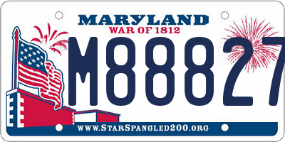 MD license plate M888275