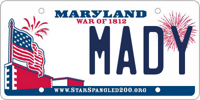 MD license plate MADY