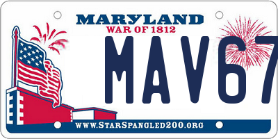 MD license plate MAV67