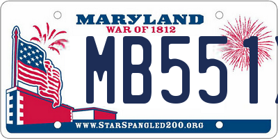 MD license plate MB551X