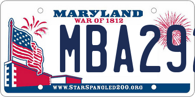 MD license plate MBA292