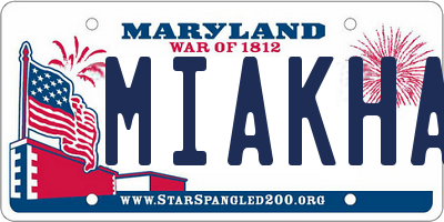 MD license plate MIAKHAL