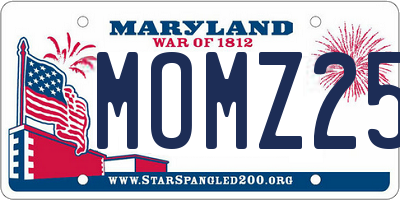 MD license plate MOMZ25O