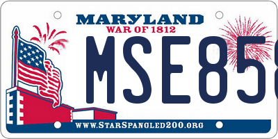 MD license plate MSE858