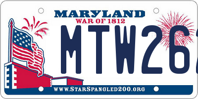 MD license plate MTW262