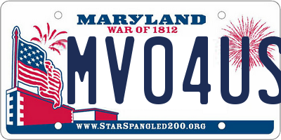 MD license plate MV04USH