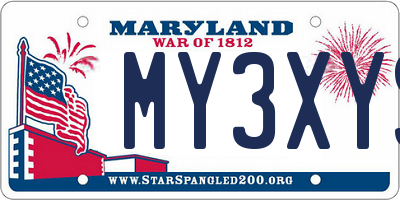 MD license plate MY3XYS