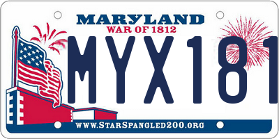 MD license plate MYX1815