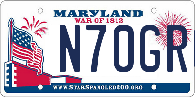 MD license plate N70GRC