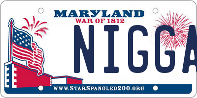 MD license plate NIGGA