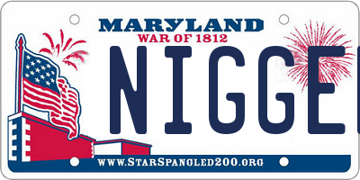 MD license plate NIGGER