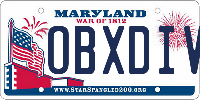 MD license plate OBXDIVR