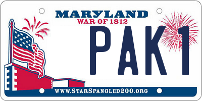 MD license plate PAK1