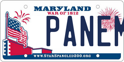 MD license plate PANEM