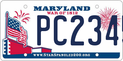 MD license plate PC2345