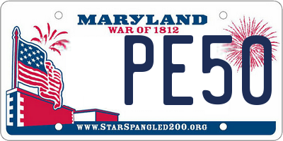 MD license plate PE50