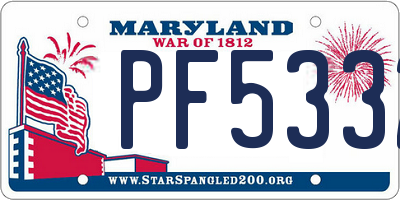 MD license plate PF5332