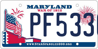 MD license plate PF5336