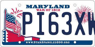 MD license plate PI63XWX