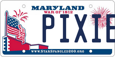 MD license plate PIXIE