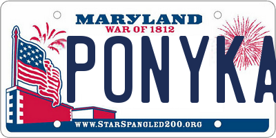 MD license plate PONYKAR