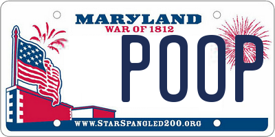 MD license plate POOP