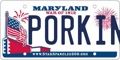 MD license plate PORKINS