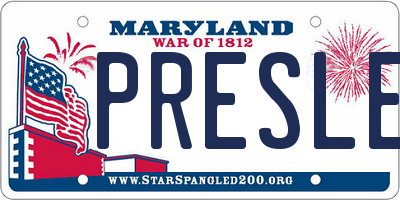 MD license plate PRESLEY