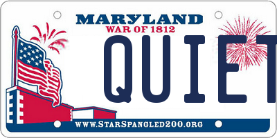 MD license plate QUIET